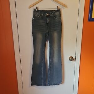 SHEIN Blue Flare Wide Leg Jeans Vintage-Inspired